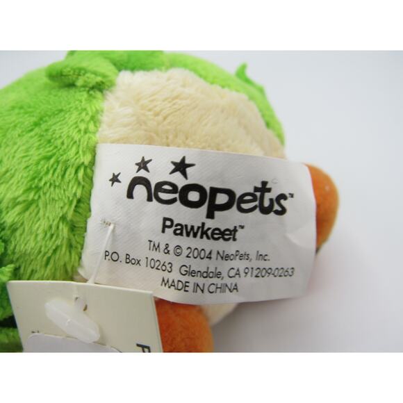 NEW w/ Tags Pawkeet Plush Neopets PetPet 2004 Limited Edition Vintage Authentic - Picture 10 of 12
